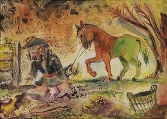 DAVID BURLIUK Peasant and Horse.